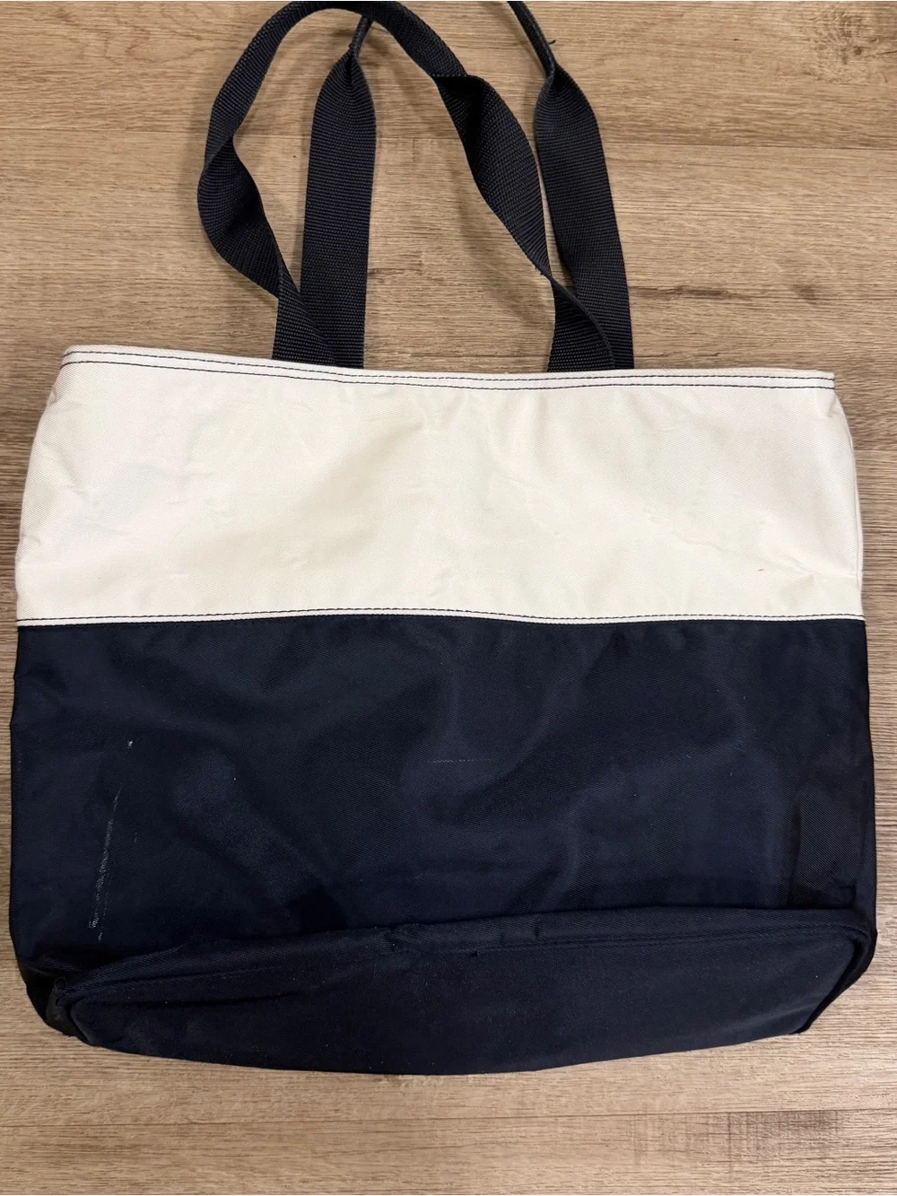 Vintage Polo Ralph Lauren Sport ColorBlock White Navy Tote Bag 14”x17”